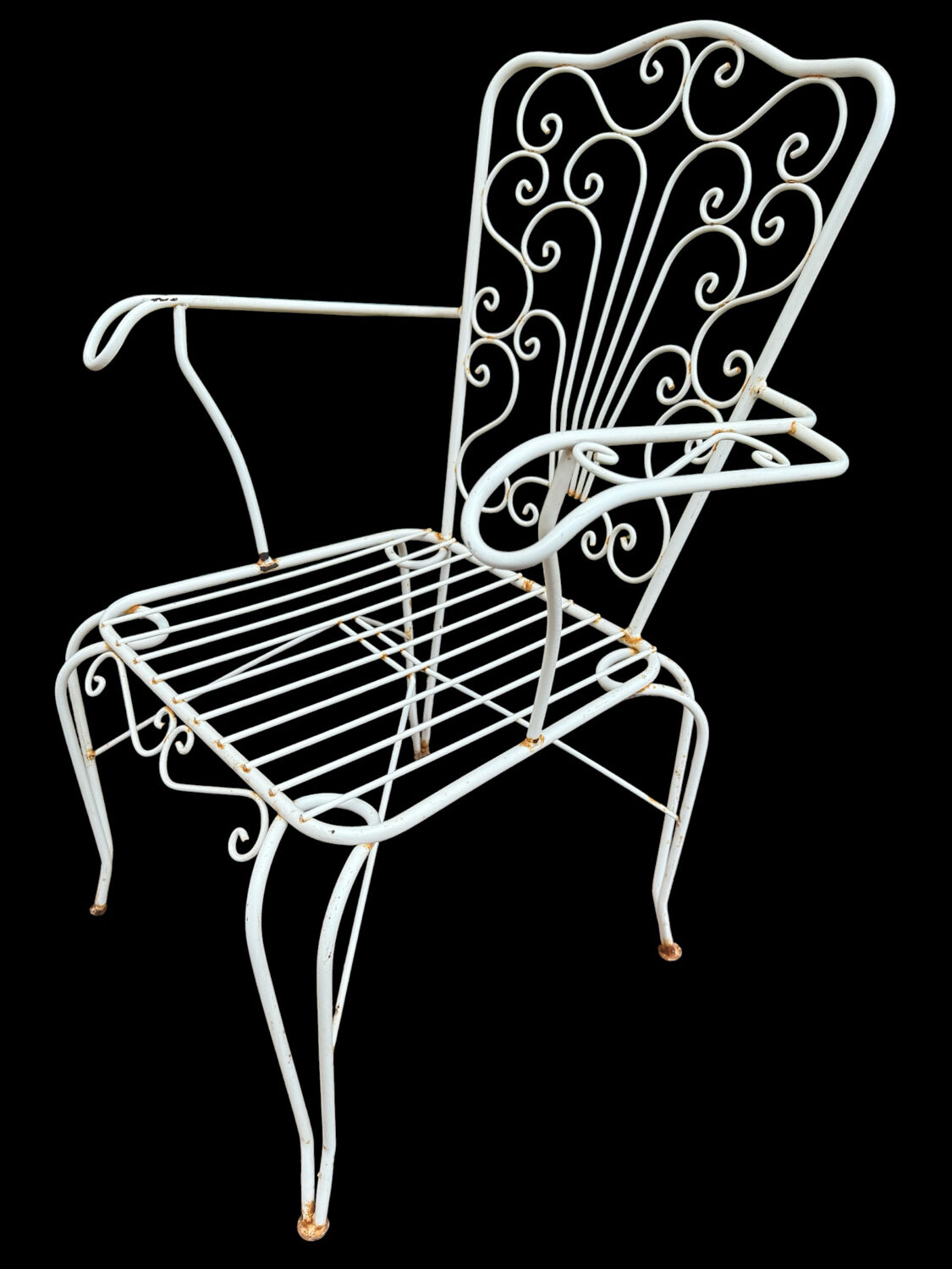 4 Provençal wrought iron armchairs
