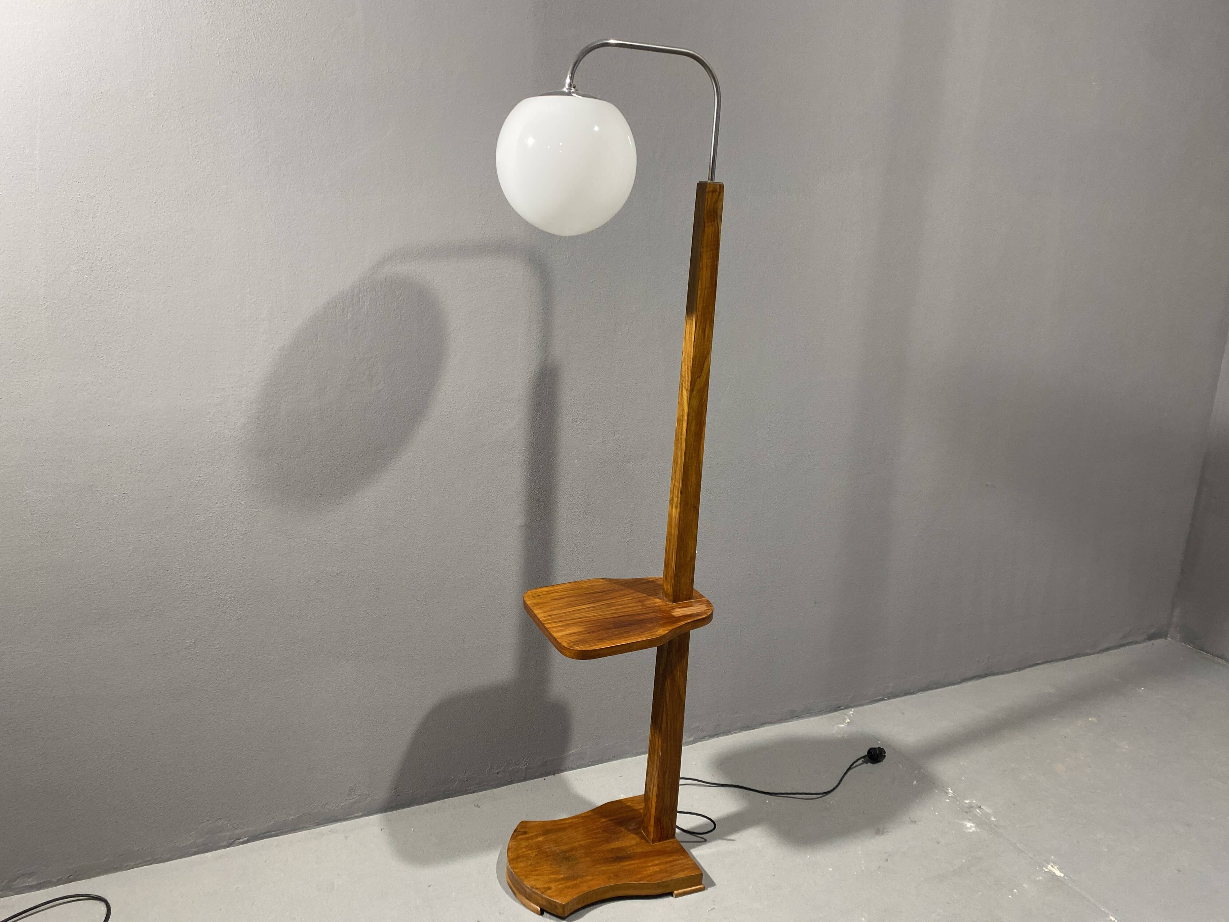 Lampadaire art deco, années 30, tchécoslovaquie