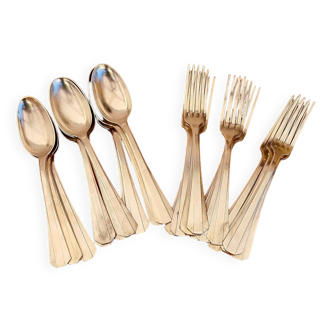 Set of 11 Art Deco silver-plated forks and spoons