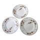 Set of 3 flat plates Terre de fer Moulin des Loups Japanese décor