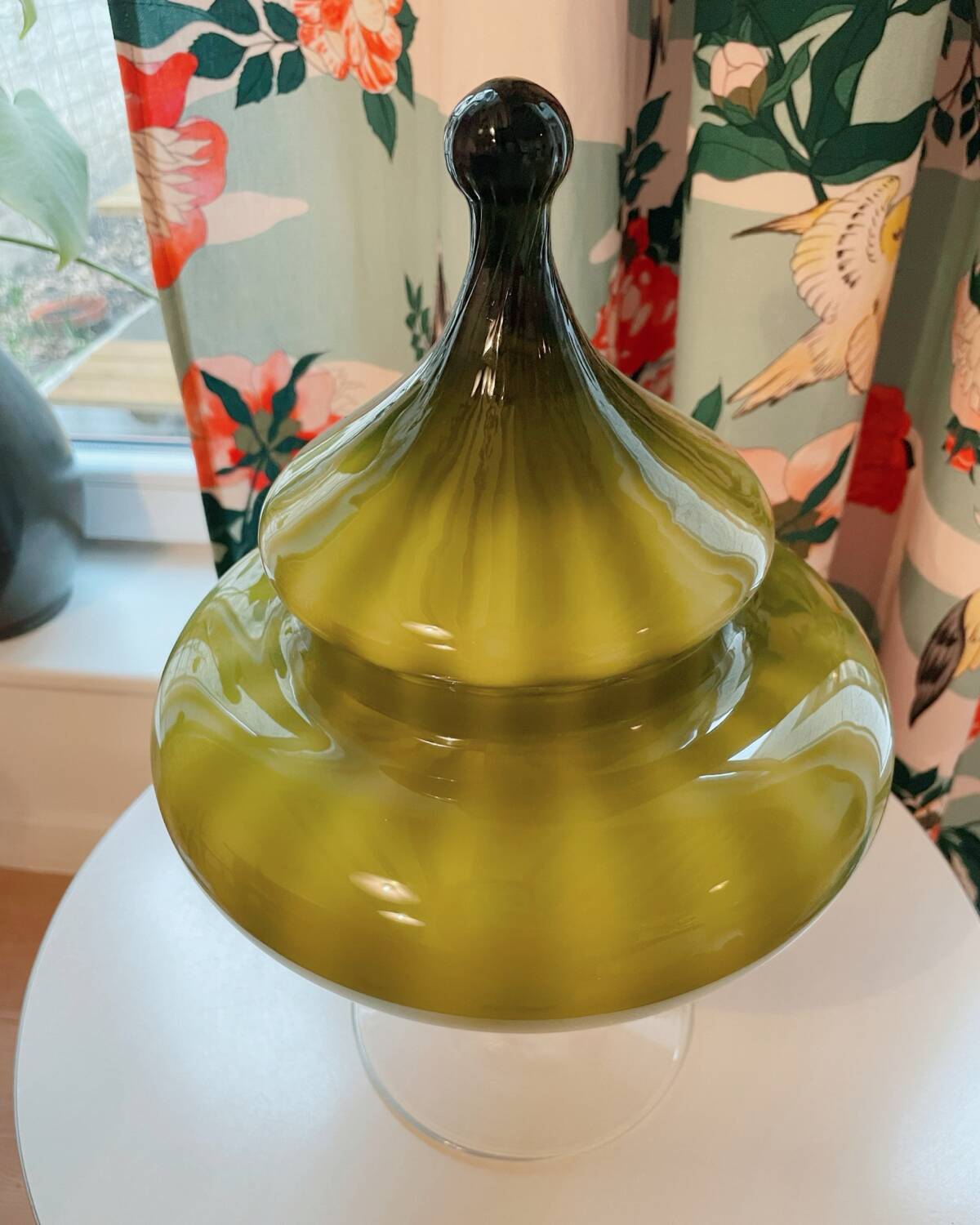 Empoli glass bonbonnière 60s-70s