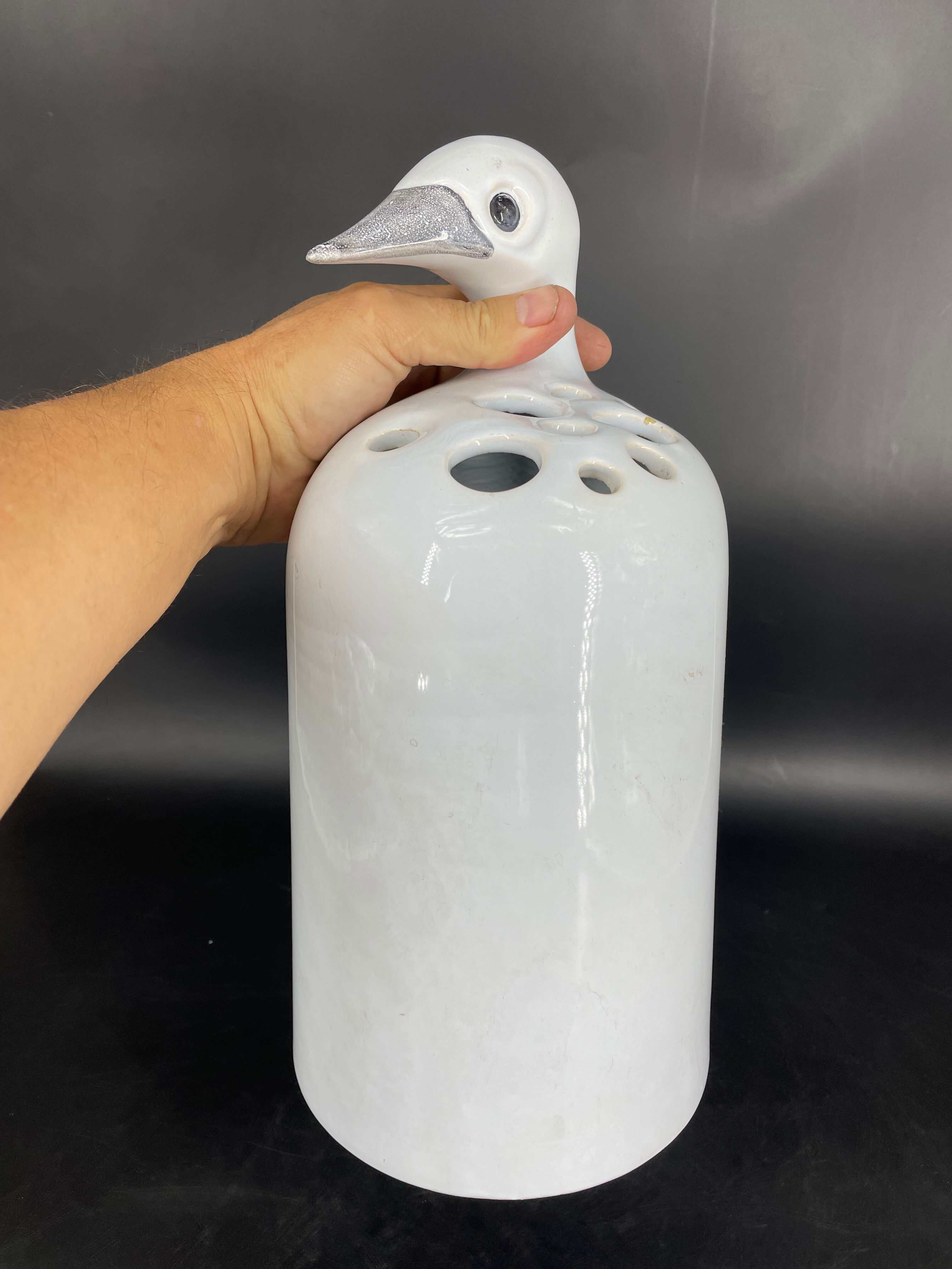 Duck vase by Jacques Molin Faïencerie de Charolles circa 1970