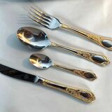Cutlery set SBS Bestecke Solingen 70 pieces gold plated, vintage