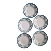 5 assiettes creuses terre de fer Saint Amand