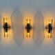 Set of 3 Veca glass wall lamps / sconces, 1970s Italy