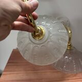 Pair of Art Deco glass gold wall sconces