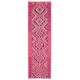 1970s Vintage Turkish Hand-Knotted Wool Cotton Pink Runner Rug 91x312
