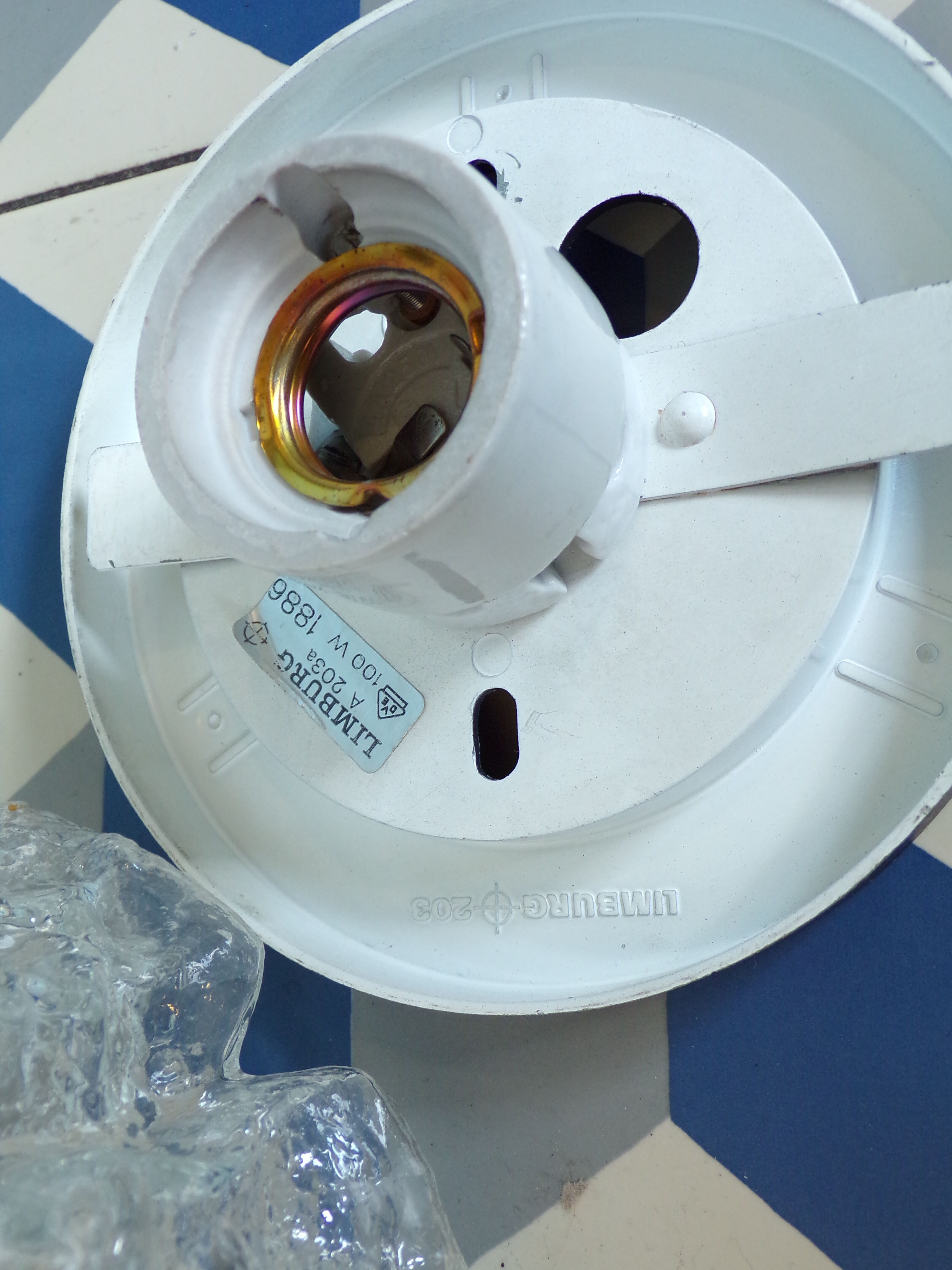 Limburg ceiling lamp in moulded pressed glass