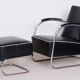 Black mucke melder armchair and ottoman 1930s czechia