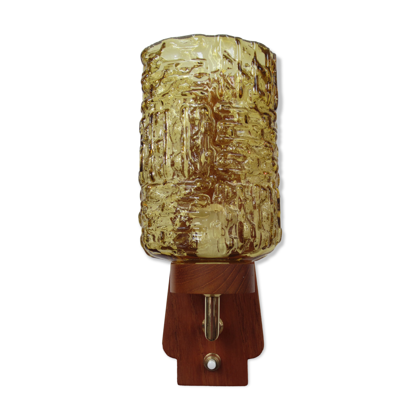 Scandinavian teak and glass wall lamp