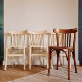4 mismatched antique bistro chairs