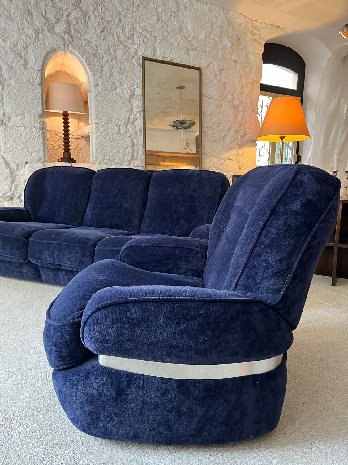 Sofa set with 2 armchairs from the 1970s - Space Age