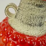 huge 1960s bay keramik floor VASE bubble decor red and orange model 65 45