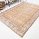 7x10 Pale Orange Floral Vintage Rug, 204x296Cm