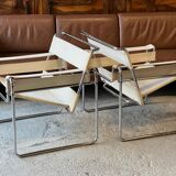 Pair of Wassily armchairs in canvas, Gavina edition, 1964