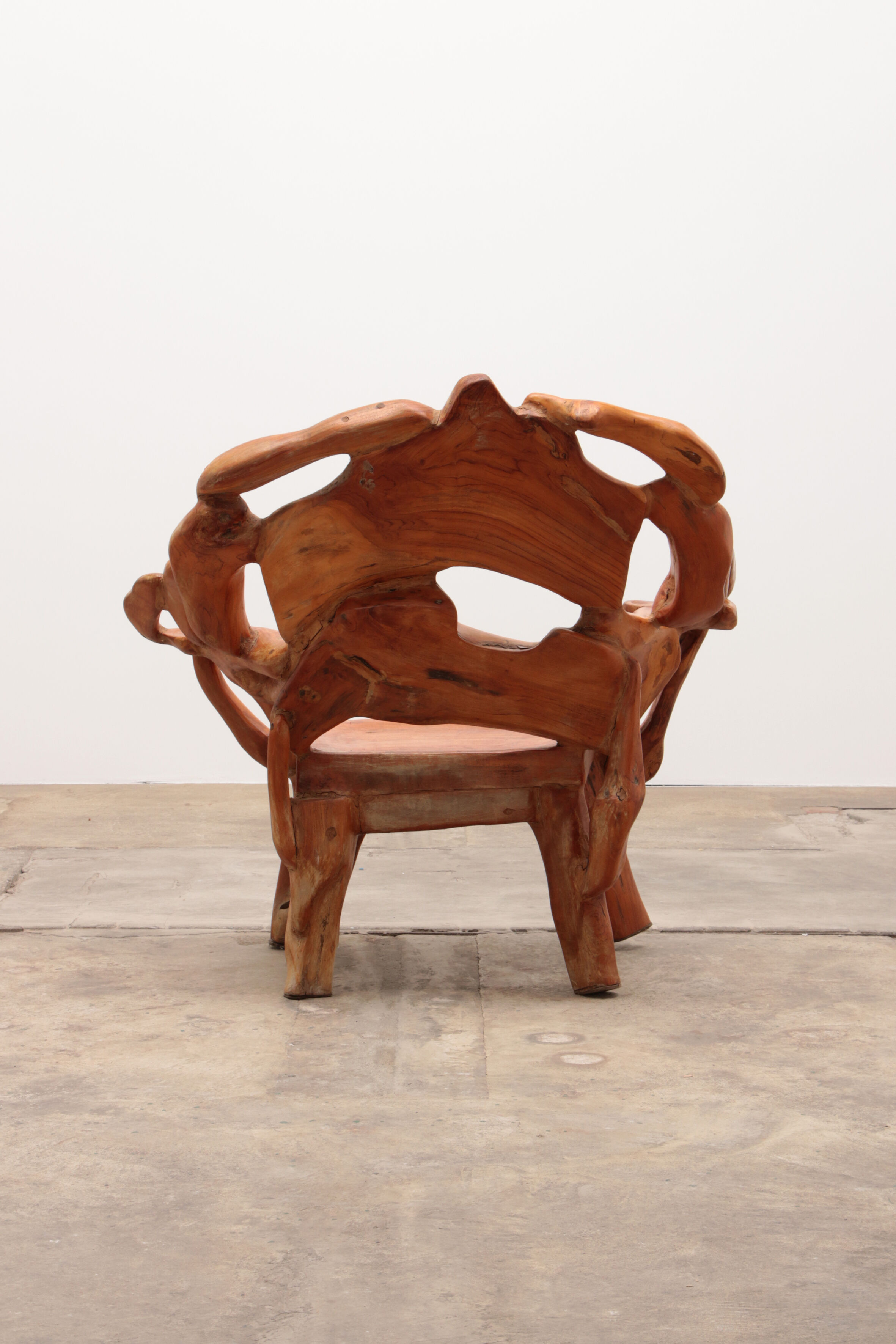 Robust armchair made of recycled wood