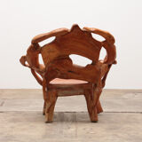 Robust armchair made of recycled wood