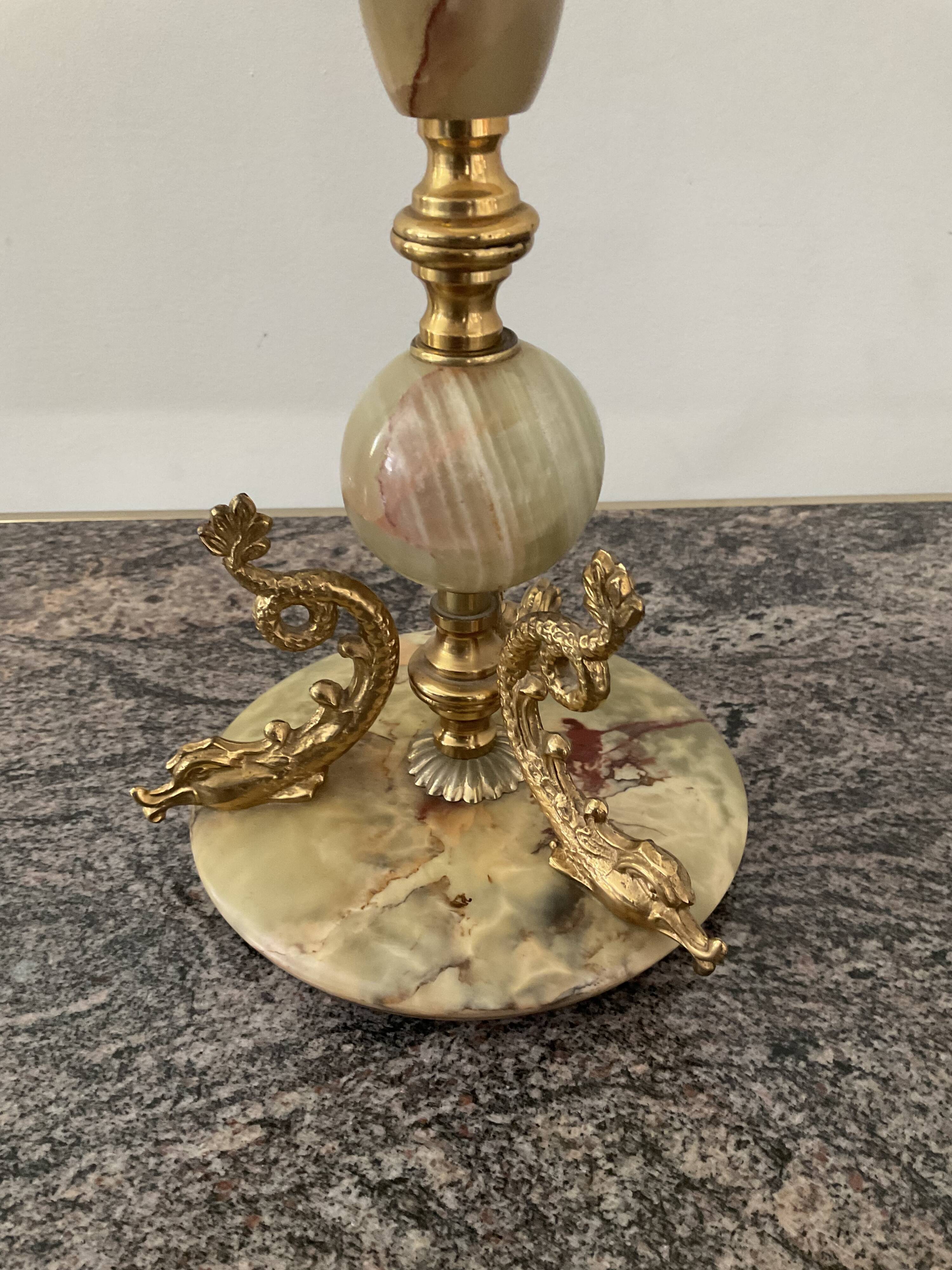 Lamp 70s in onyx and brass