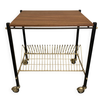 Table d'appoint, desserte porte-vinyles vintage