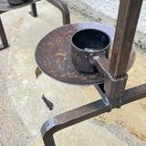 Vintage brutalist steel candle holder