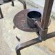 Vintage brutalist steel candle holder