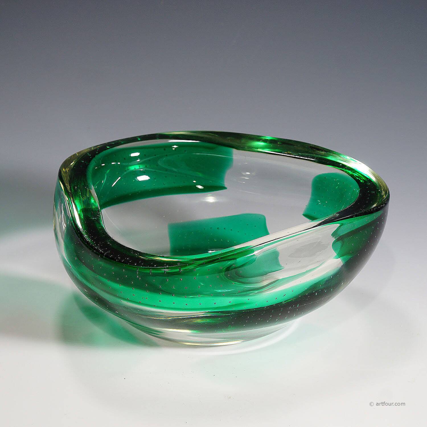 Dino Martens for Aureliano Toso glass bowl Coppa Pesante 1940s