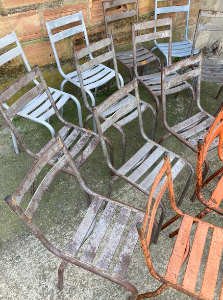 14 metal bistro chairs