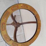 Old terrestrial globe world map on wooden stand