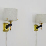 Pair of minimalist vintage wall lamps 50/60