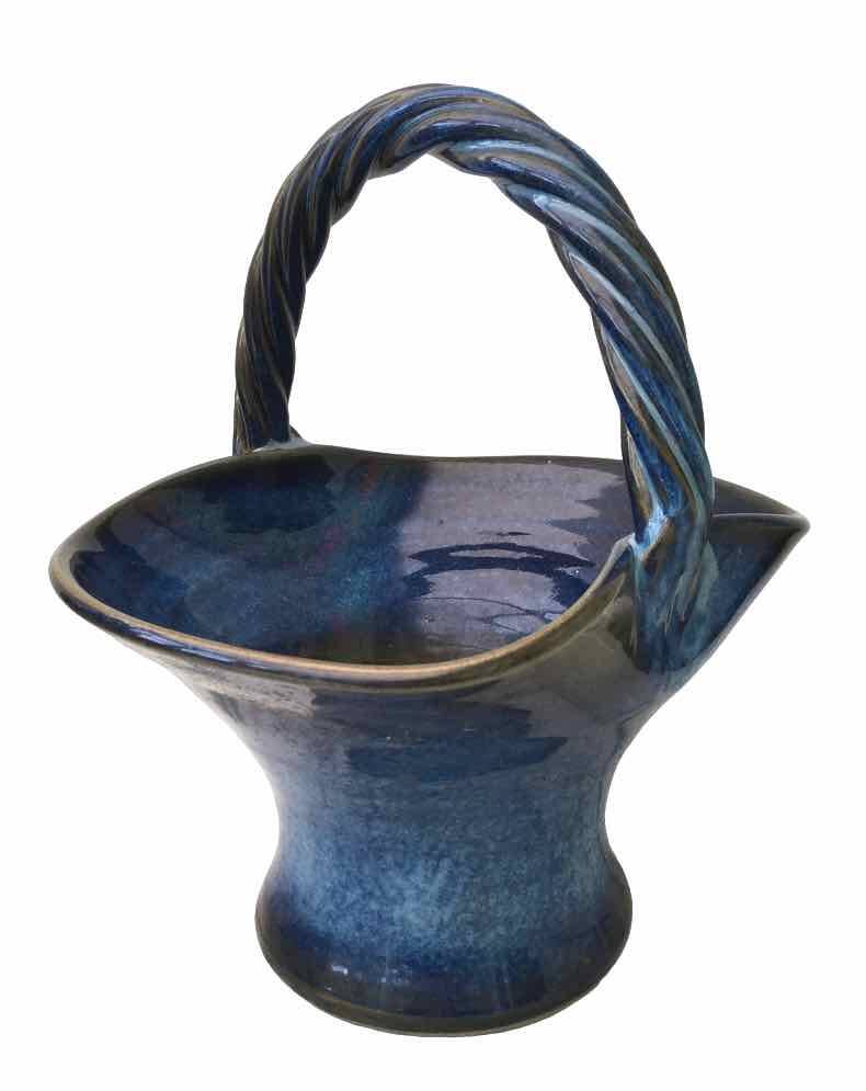 Basket pot cover, Vintage ceramic