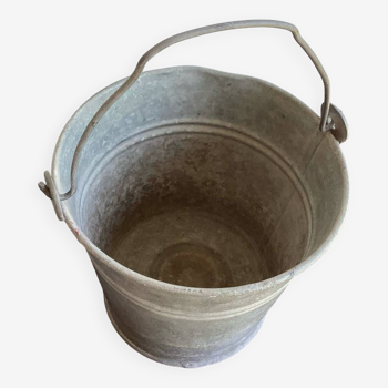 Old small galvanized steel bucket