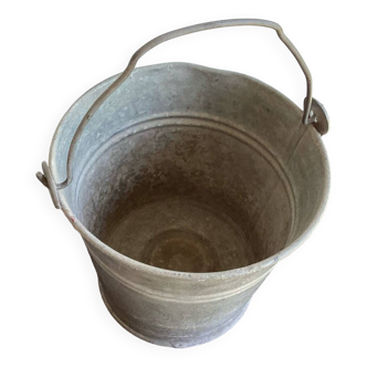 Old small galvanized steel bucket