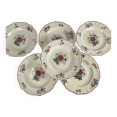 Set of 6 deep plates "Agreste" Sarreguemines, 20th century