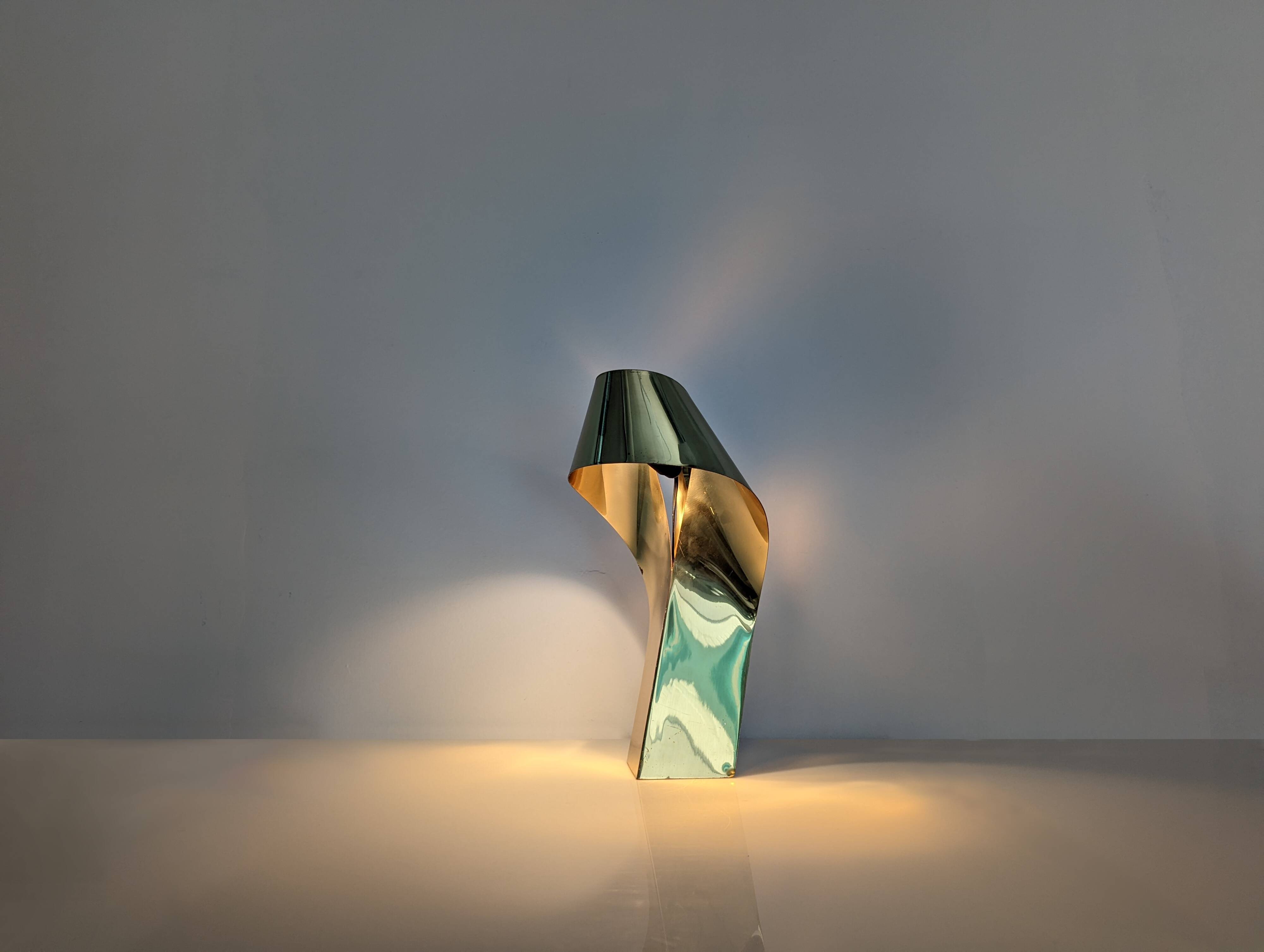 Limited Edition Sculptural Brass Lamp by Serge Mansau, 1970s