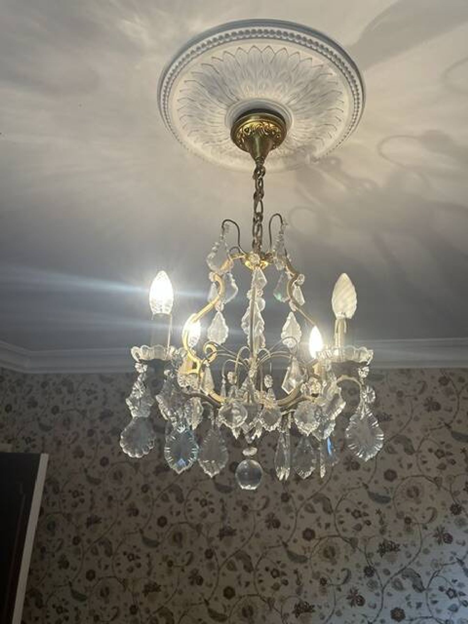 lustre interieur verre et métal