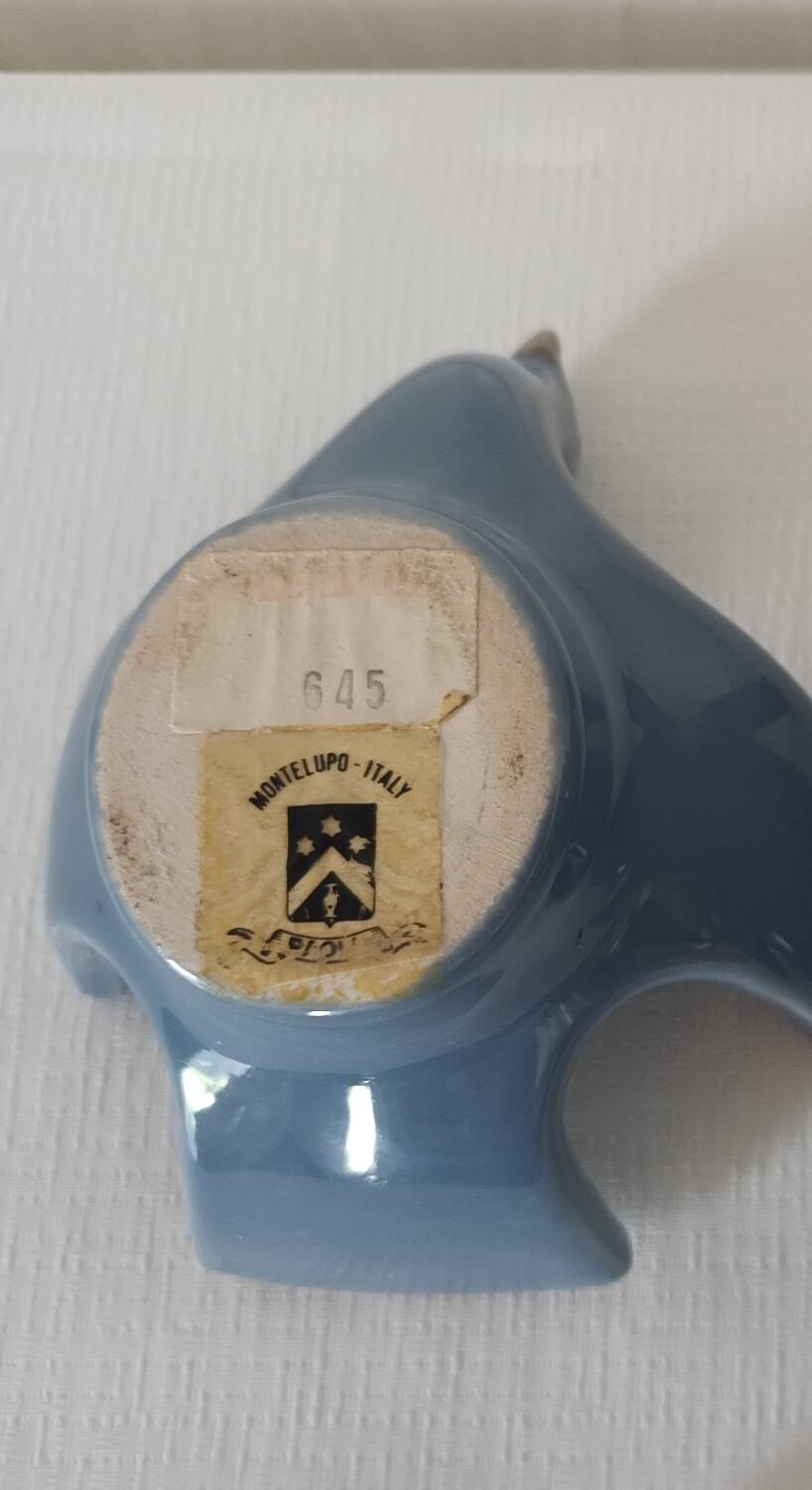 Pair of bird ceramic candle holders vintage Italy