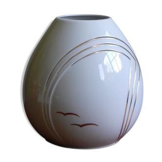 Vase en porcelaine blanc 80s