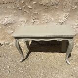 Louis XV style console table with beige patina and wax