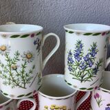 Mugs anglais décor botanique New Bone China