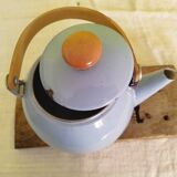 Scandinavian style enamelled metal kettle