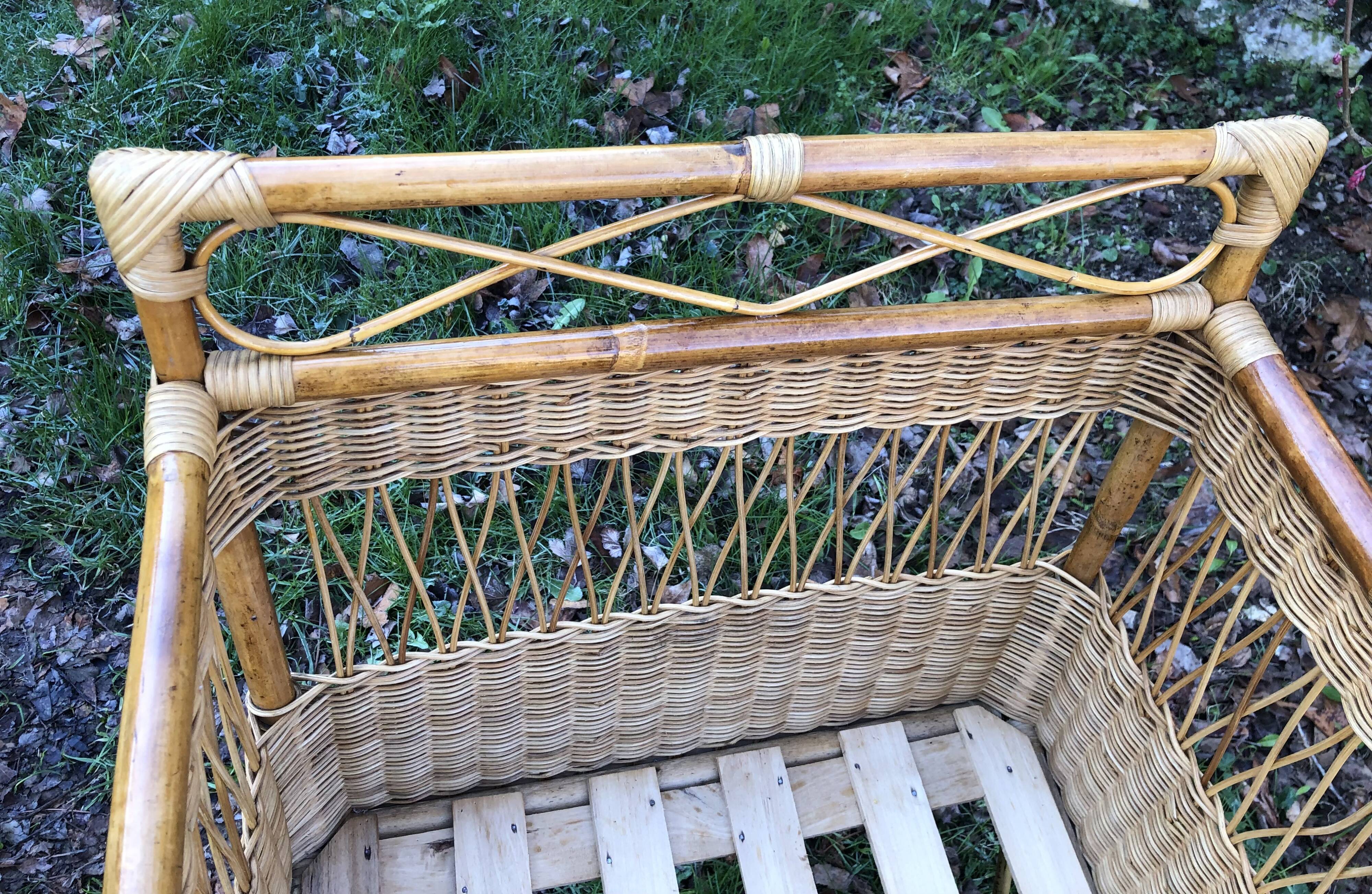 Rattan cot