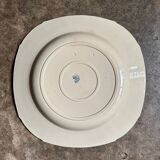 Medium square hollow plate Gien in blue ironstone, service "Birds" around 1870.