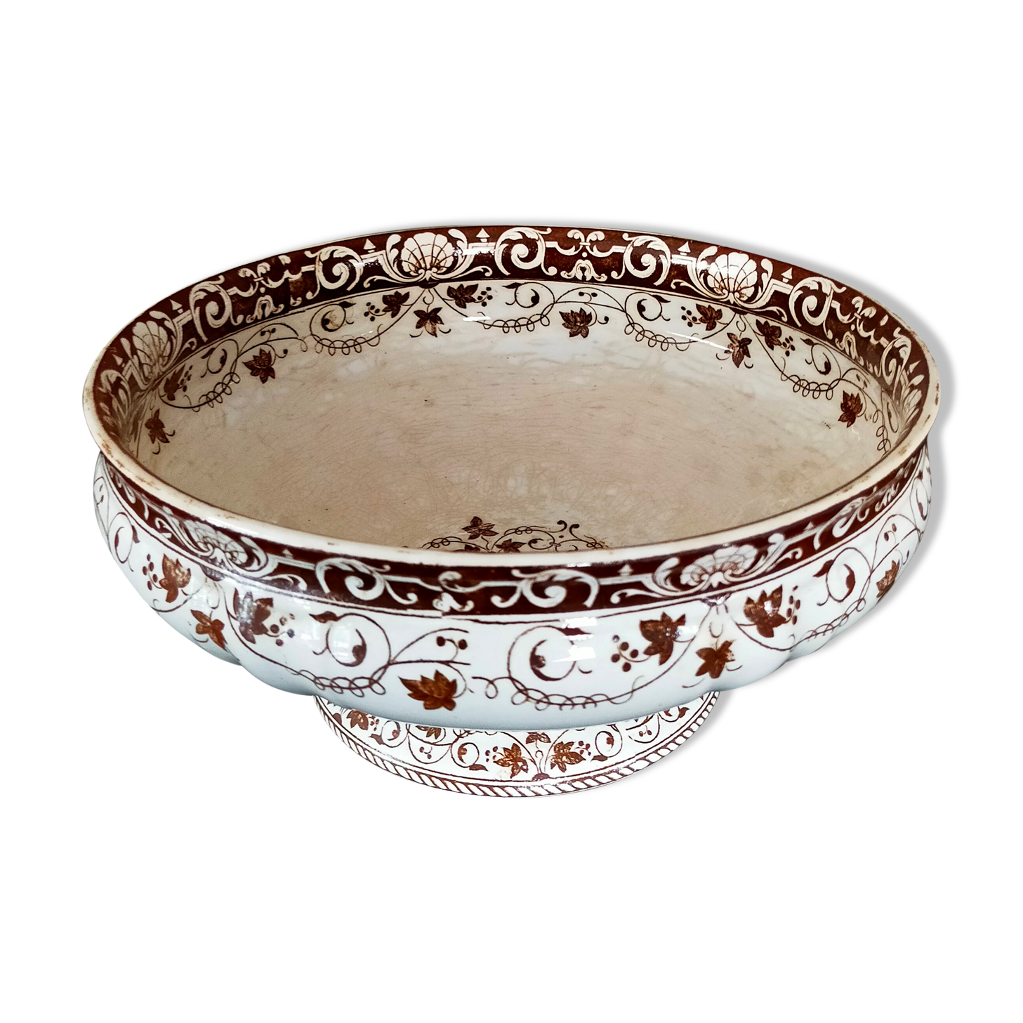 Faience vegetable dish Louis XV Longwy
