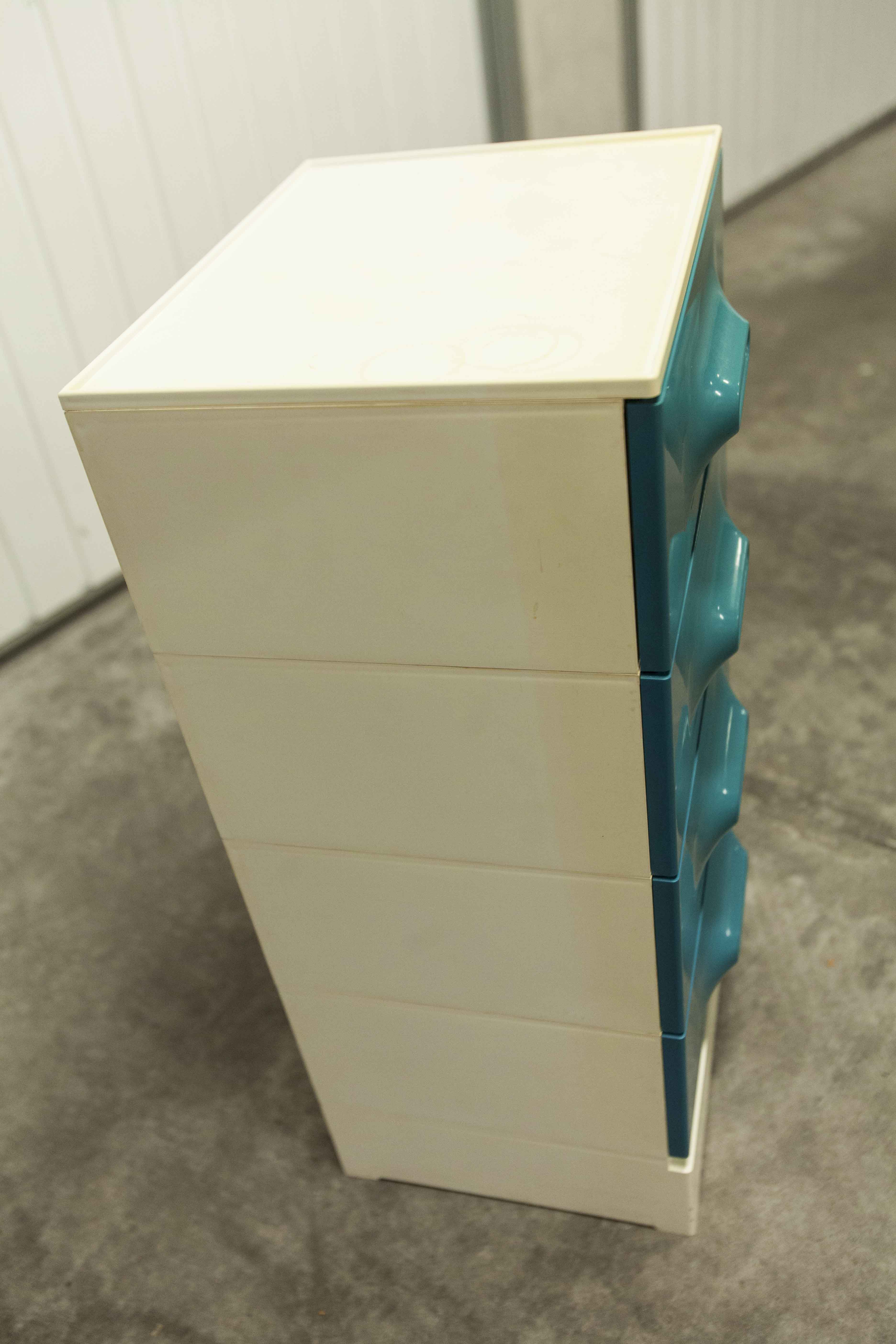 Commode vintage bleu canard 1970