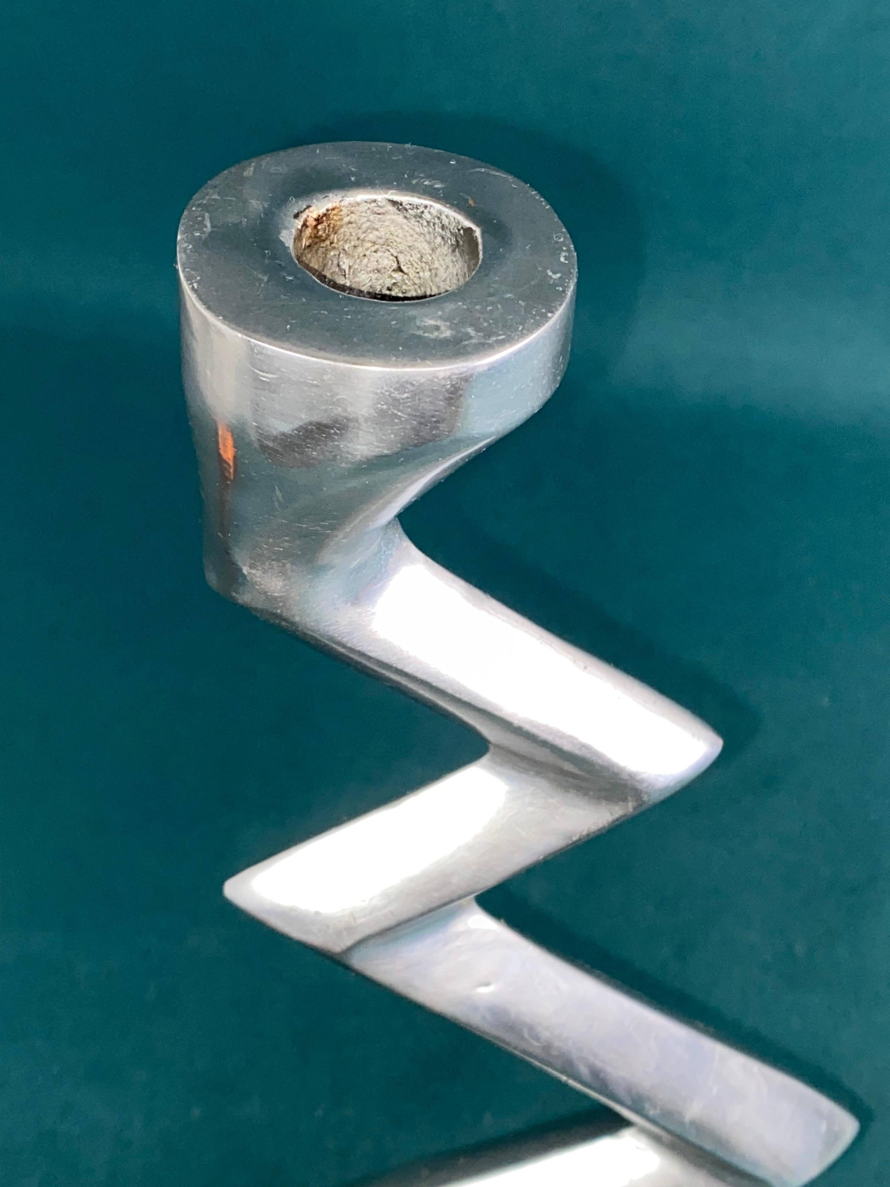 Matthew Hilton Zig Zag & Swan aluminium candle holders