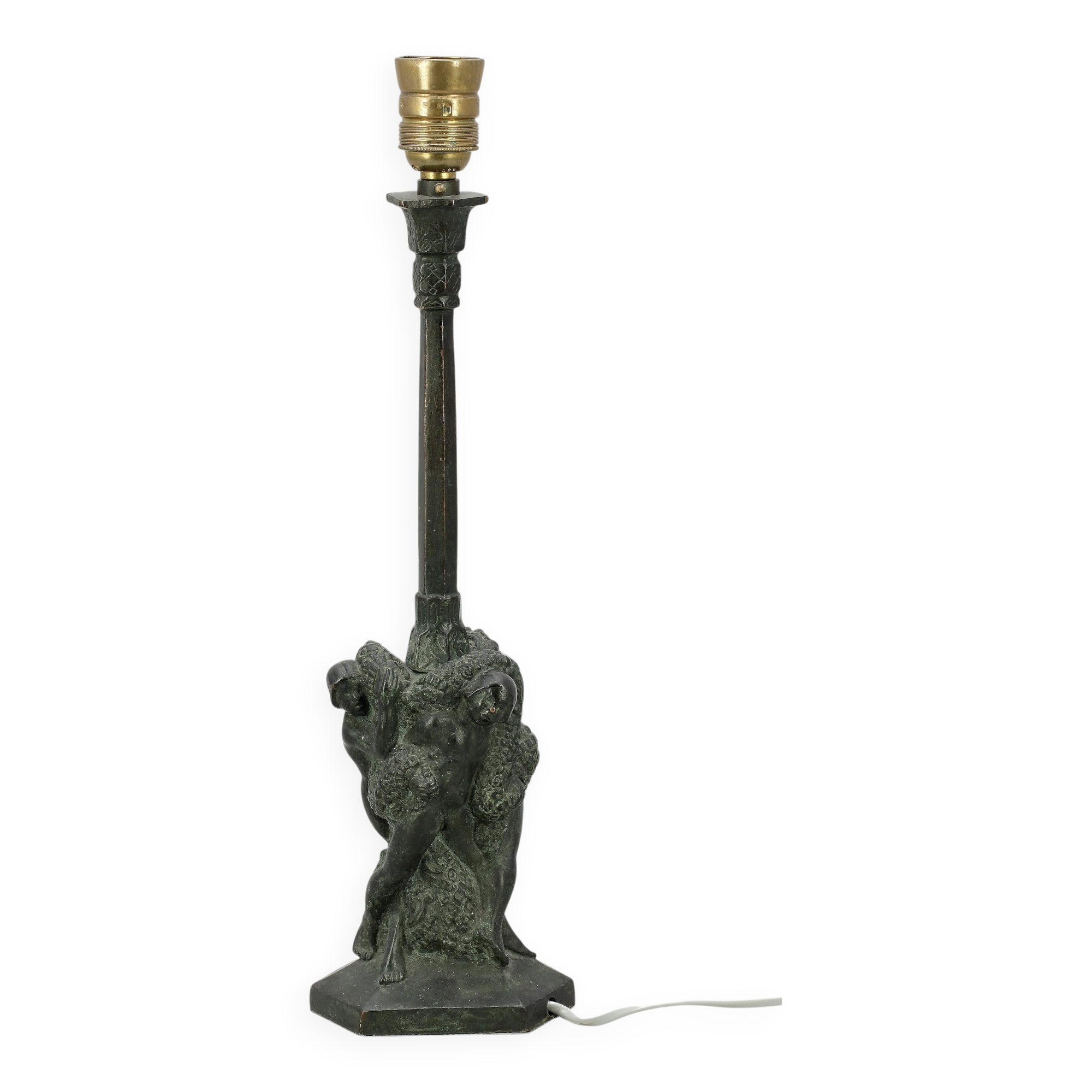 Lampe de table unique en bronze signée Ragnar Gellerstedt sur la base  Suède, circa 1930