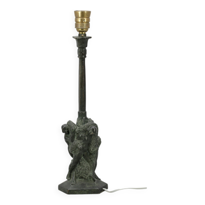 Lampe de table unique en bronze signée Ragnar Gellerstedt sur la base  Suède, circa 1930