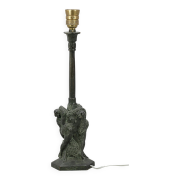 Lampe de table unique en bronze signée Ragnar Gellerstedt sur la base  Suède, circa 1930