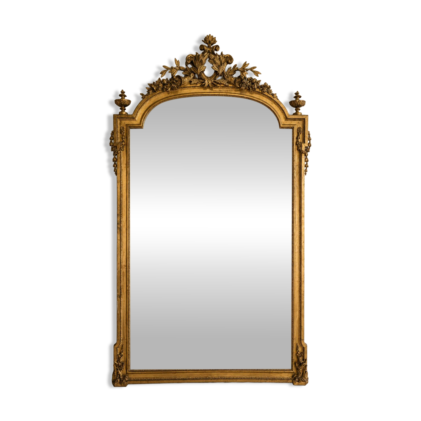 Large Louis XVI gilded wood mirror with mercury glass – 19th century