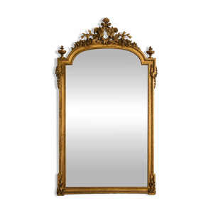 Grand miroir Louis XVI - bois glace